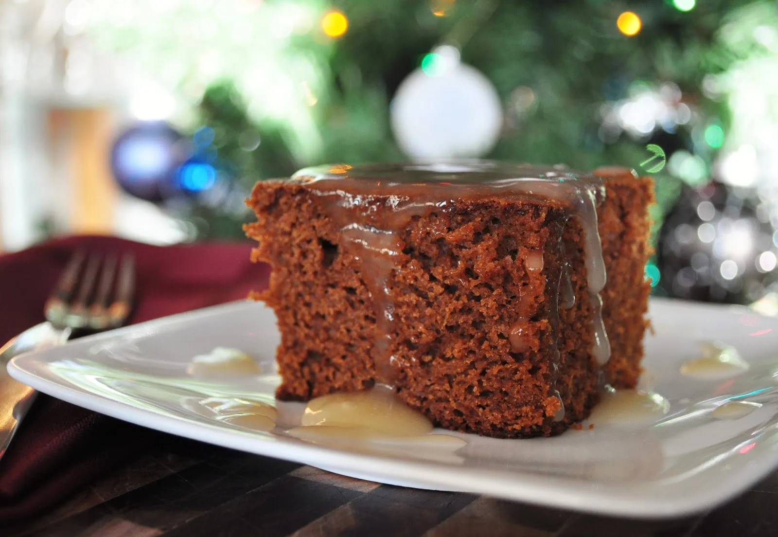 Warm Gingerbread Cake with Lemon Sauce