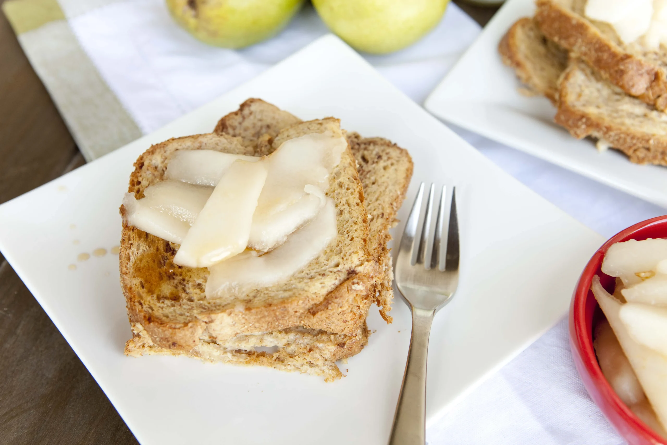 Warm Pears Baked French Toast