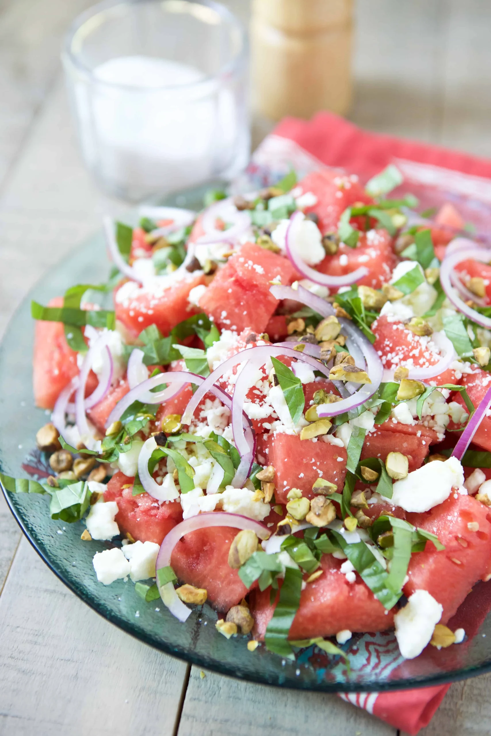 Watermelon Basil Salad with Feta