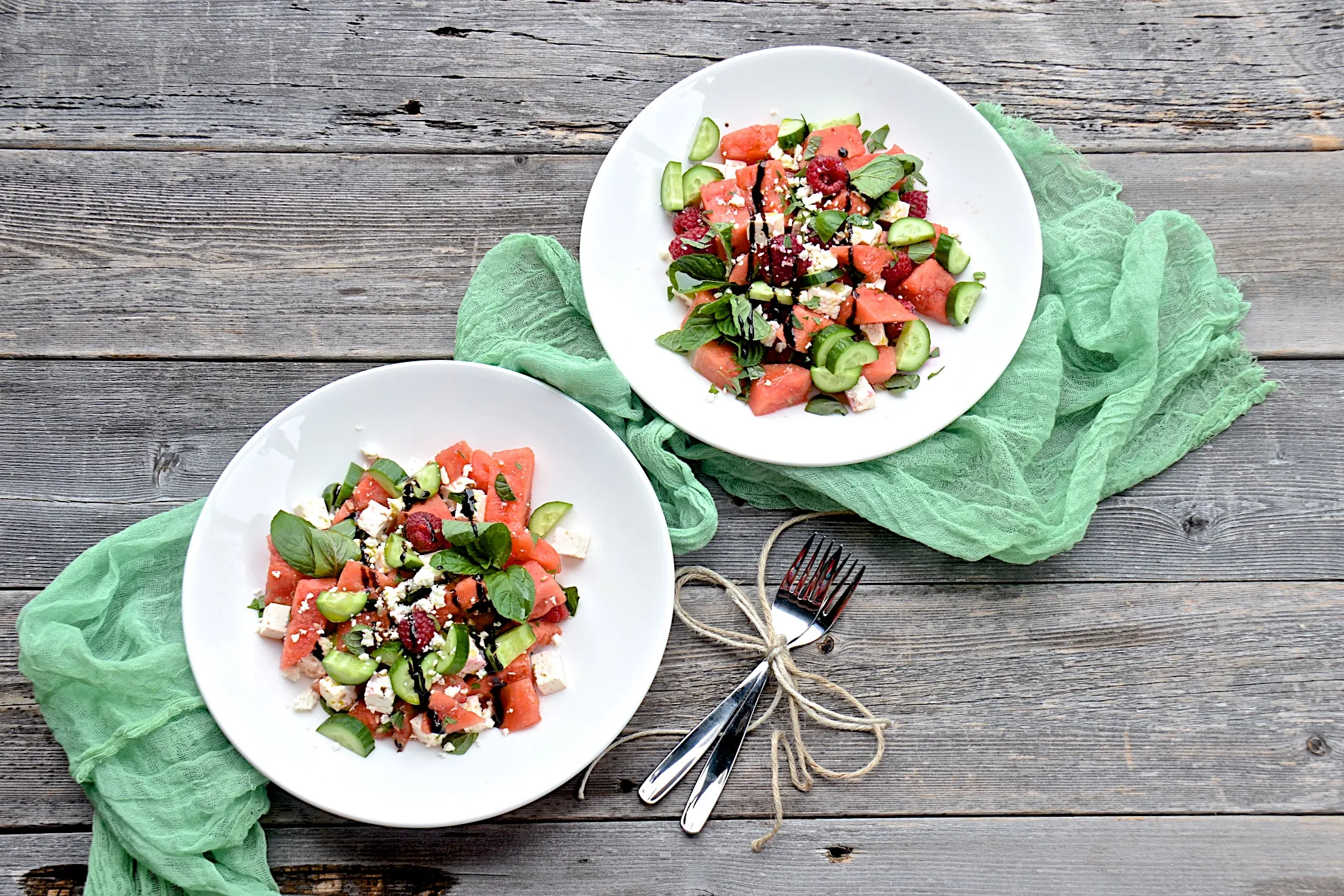 Watermelon Salad with Raspberry Vinegar
