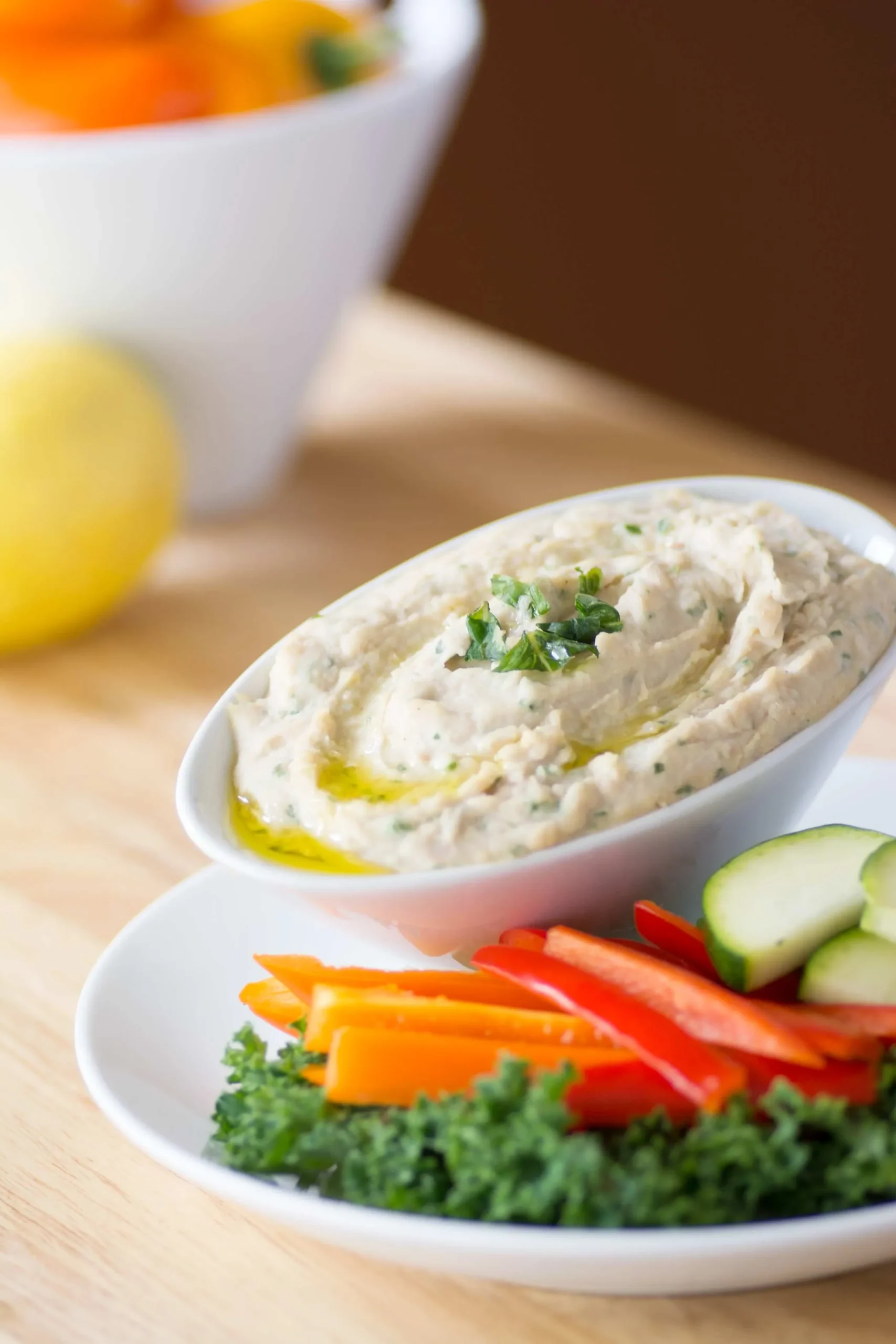 White Bean Basil Hummus