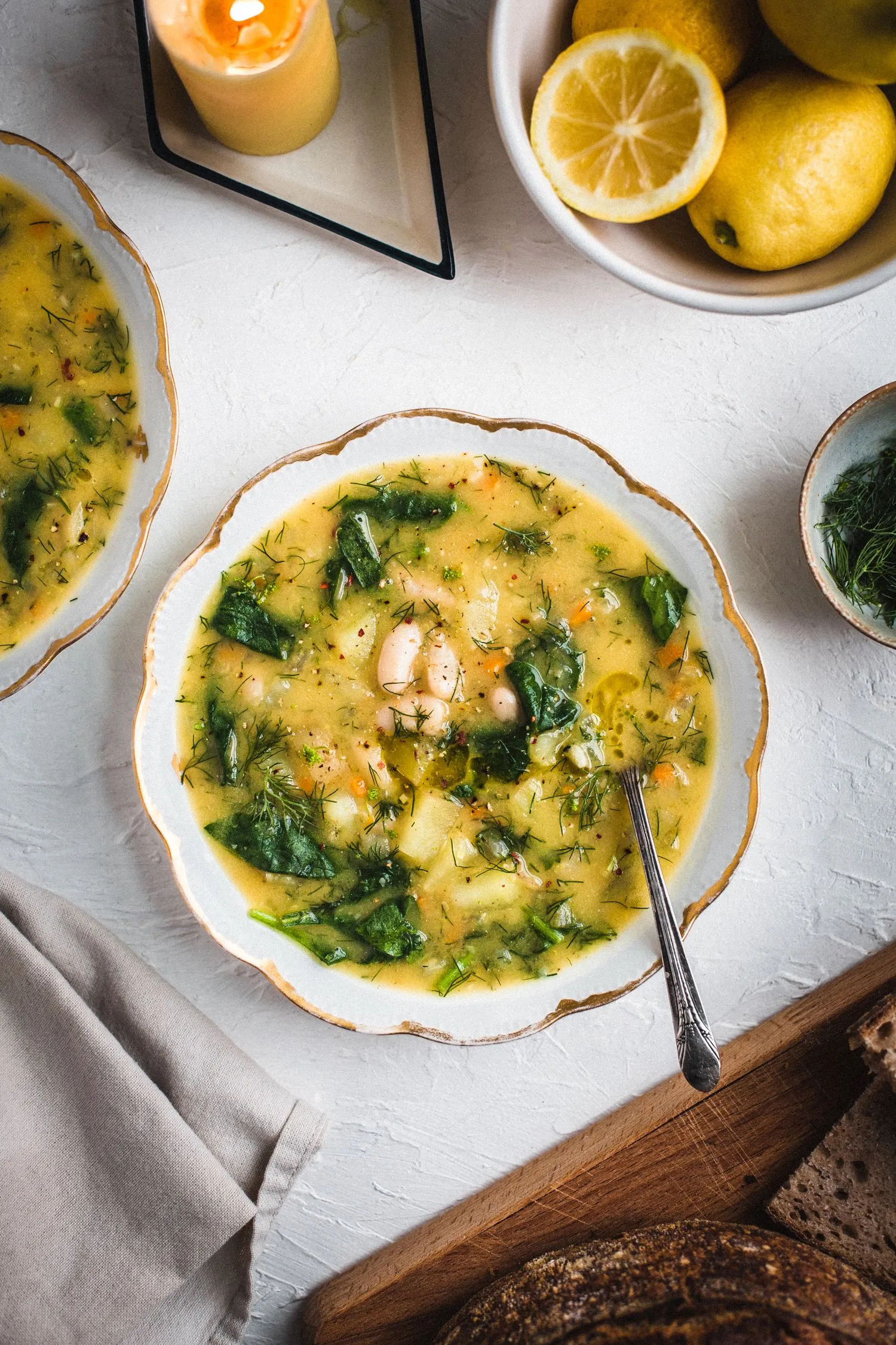 White Bean and Potato Soup with Lemon