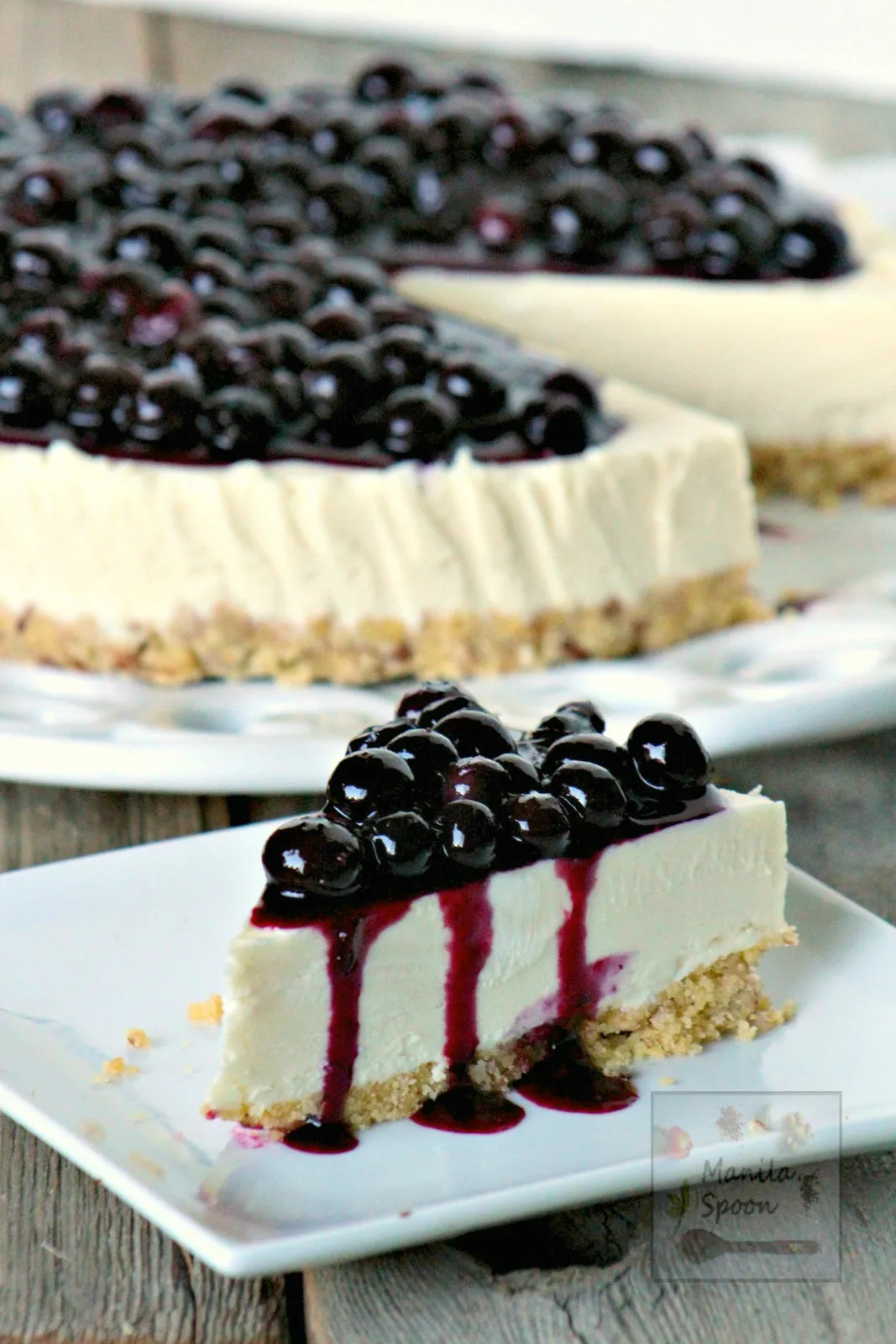 White Chocolate Blueberry Mousse Cheesecakes