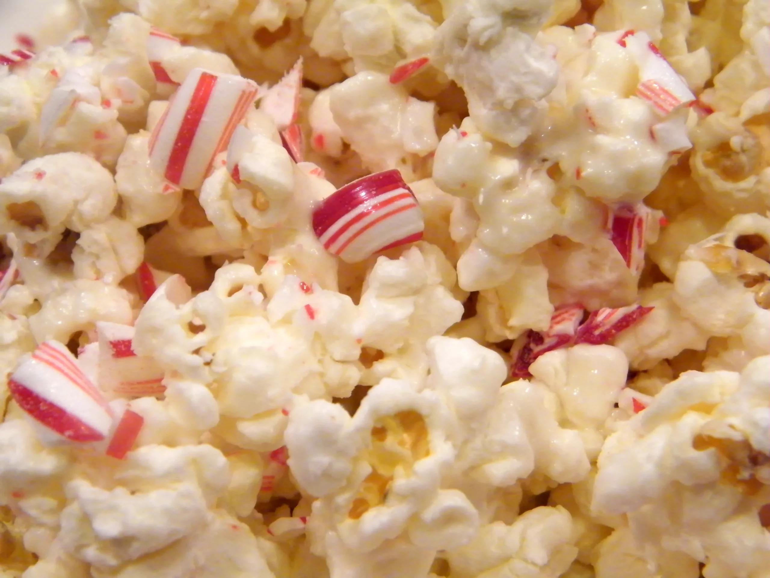 White Chocolate Candy Cane Popcorn