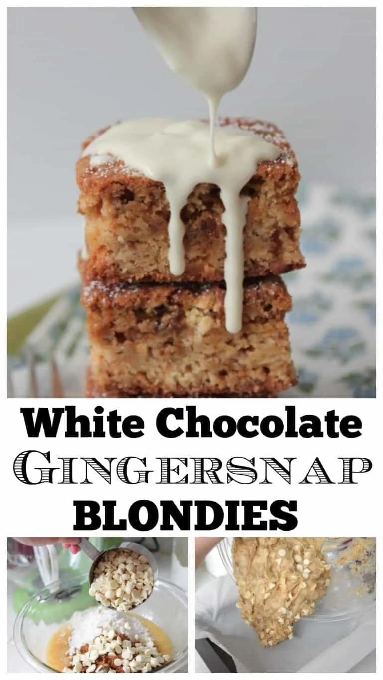 White Chocolate Gingersnap Blondies