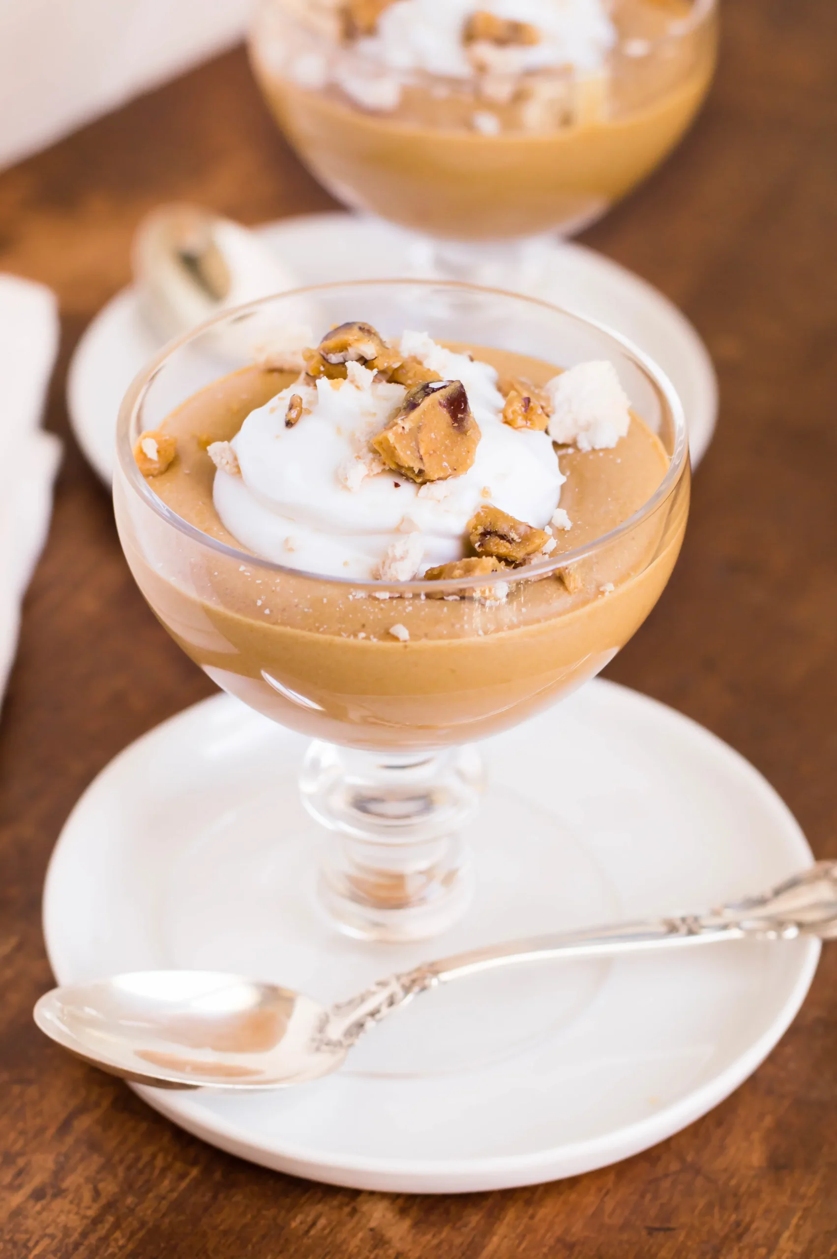 White Chocolate Mousse in Caramel Basket