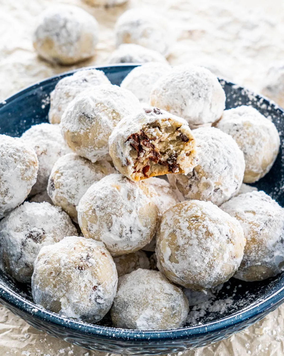 White Chocolate Pecan Snowball Cookies