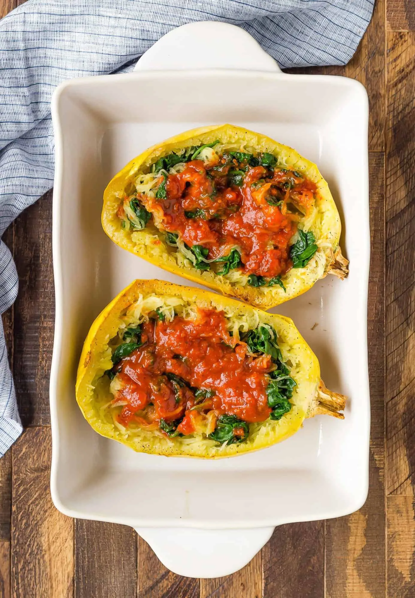 White Pizza Stuffed Spaghetti Squash