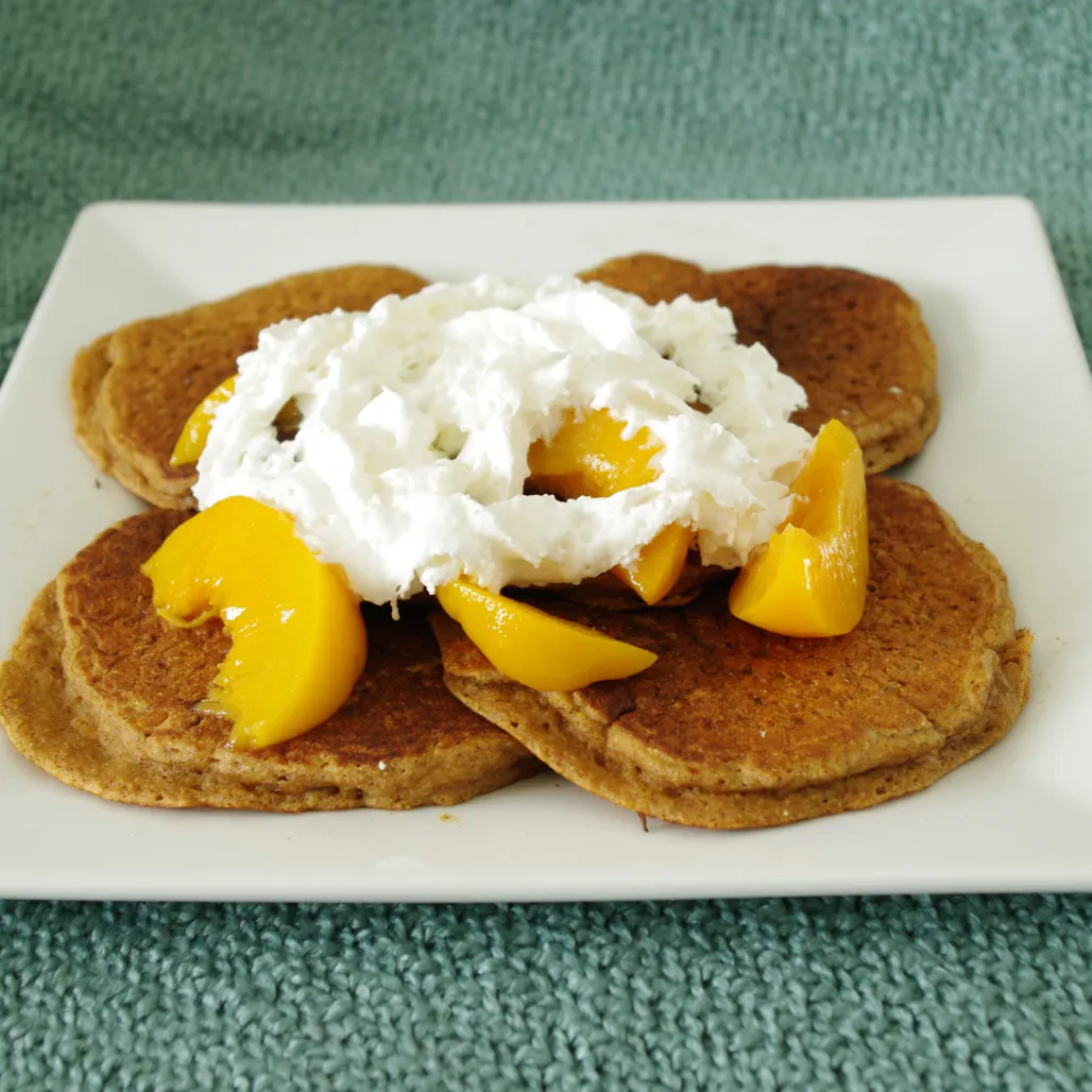 Whole Wheat Peach Pancakes