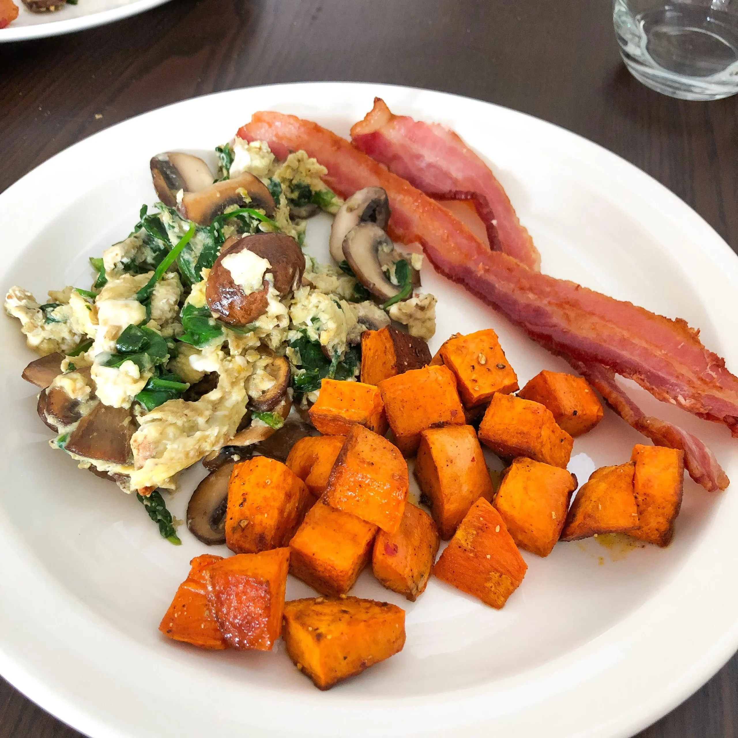 Yams Topped with Mushrooms