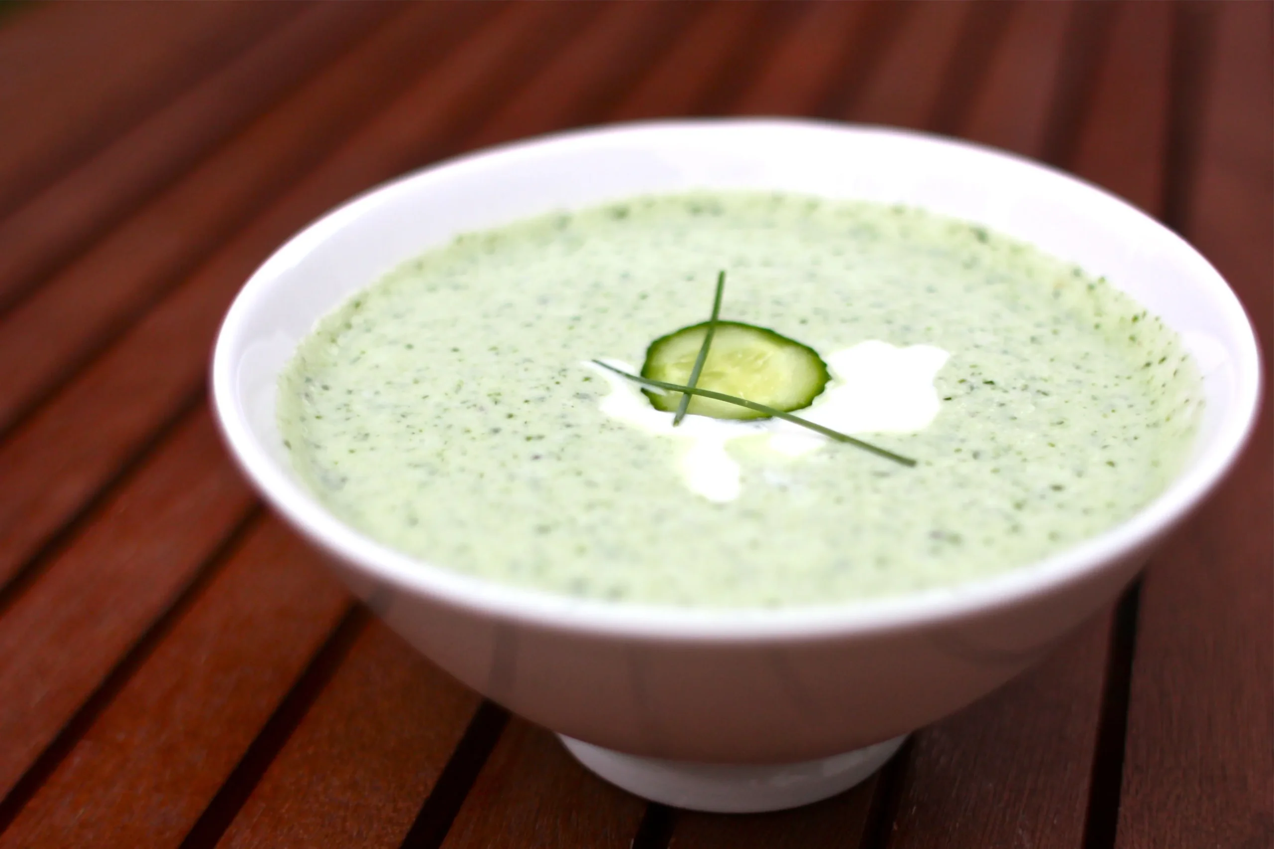 Yogurt and Cucumber Soup with Mint and Dill