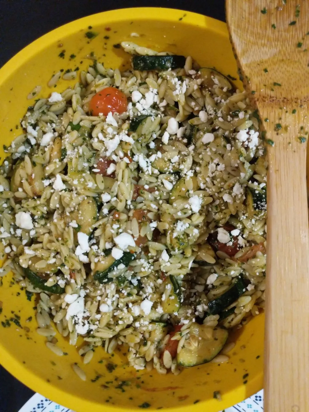 Zucchini Orzo Salad with Chimichurri