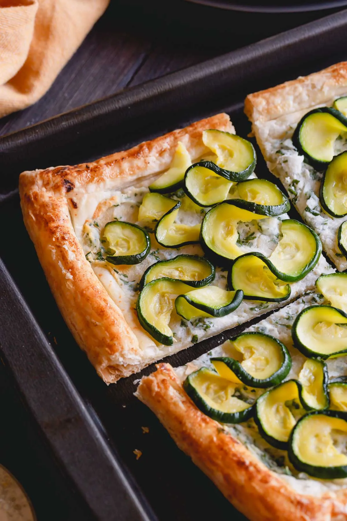 Zucchini Tart with Sweet Corn, Basil, and Parmesan