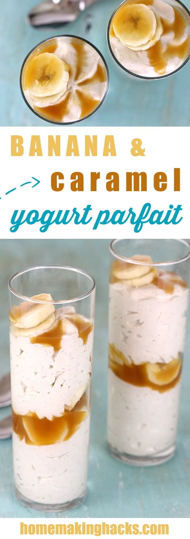 caramelized banana and yogurt parfaits