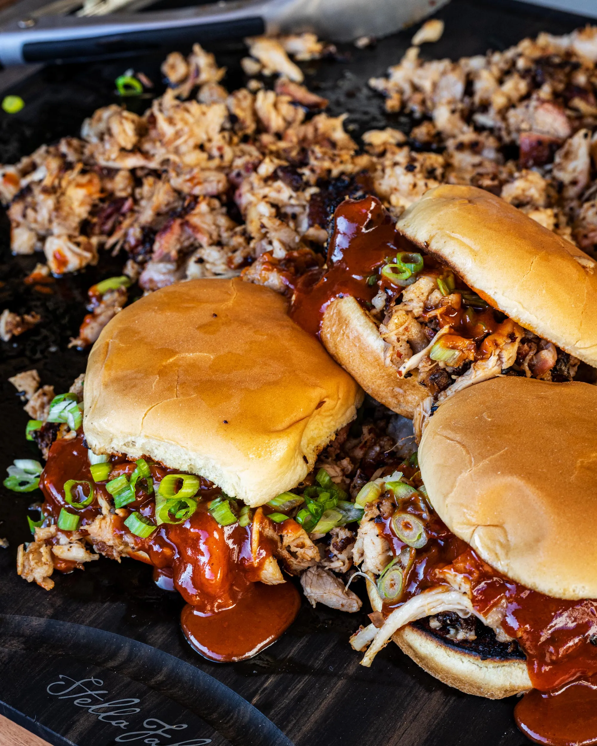 crispy korean pork belly sandwiches