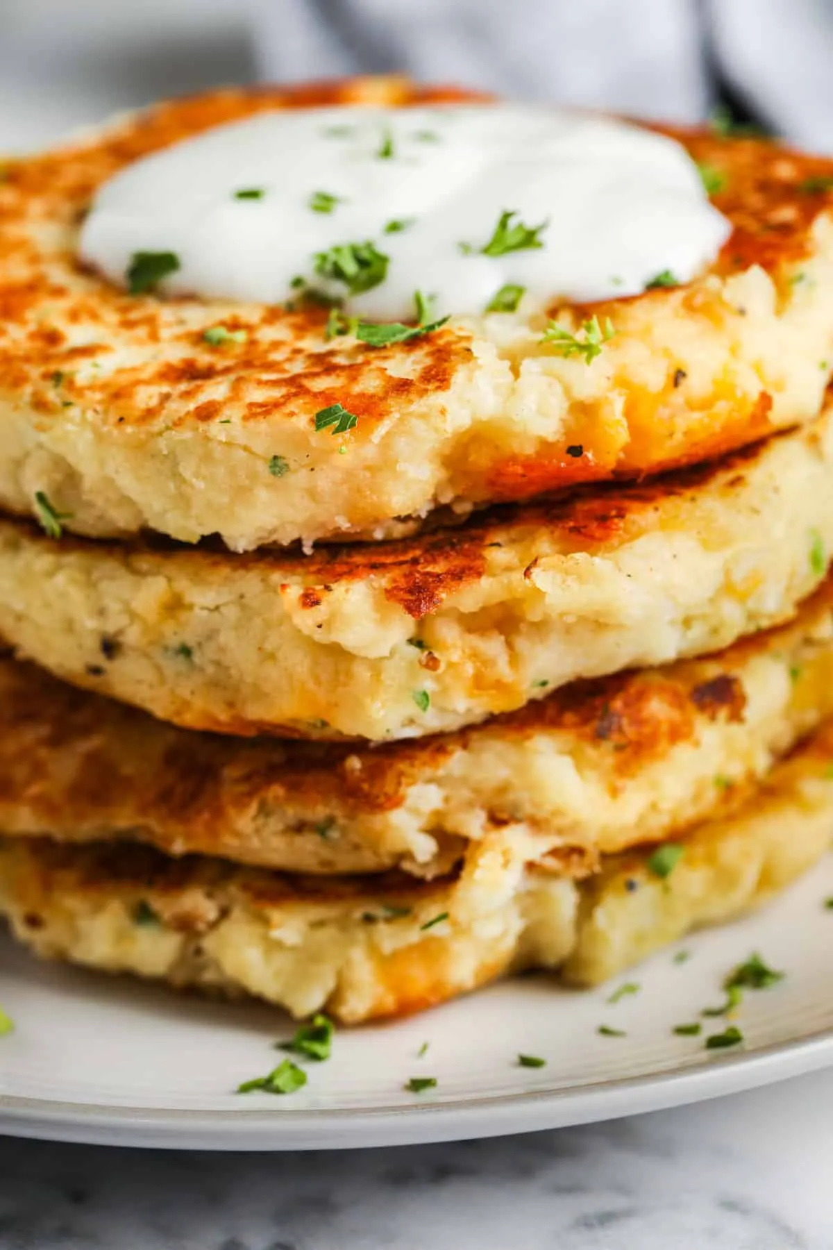 crispy mashed potato stuffing pancakes