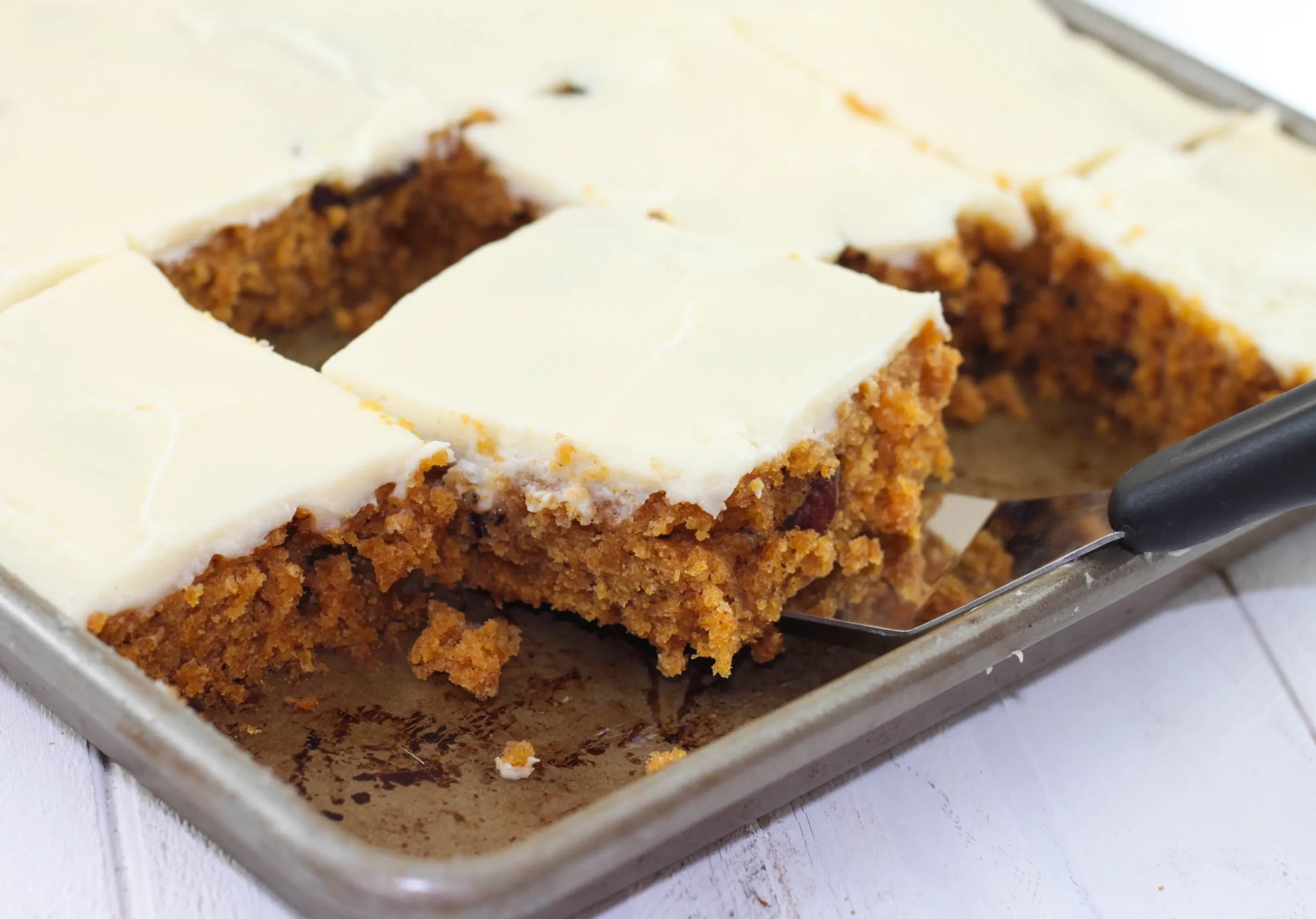 easy pumpkin sheet cake with cream cheese maple frosting