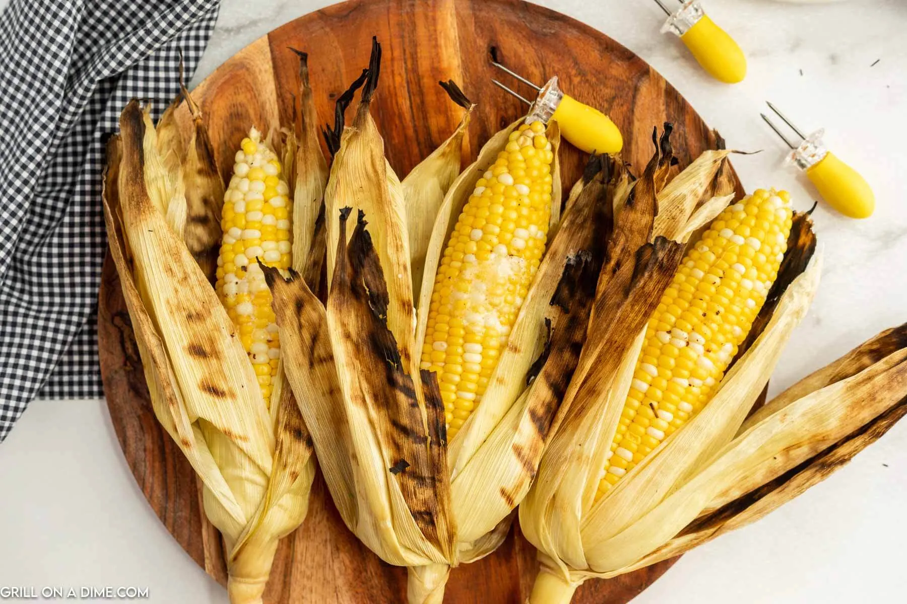 grilled corn in husk