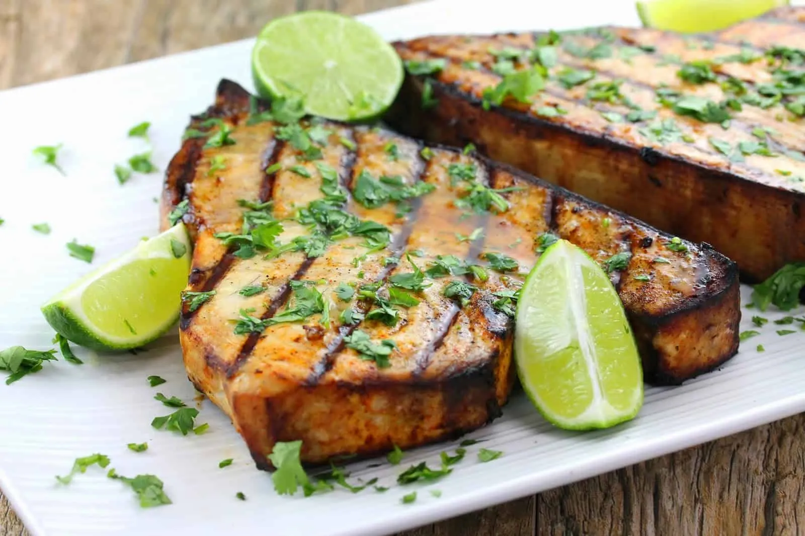grilled swordfish with coconut lime and green chile sauce