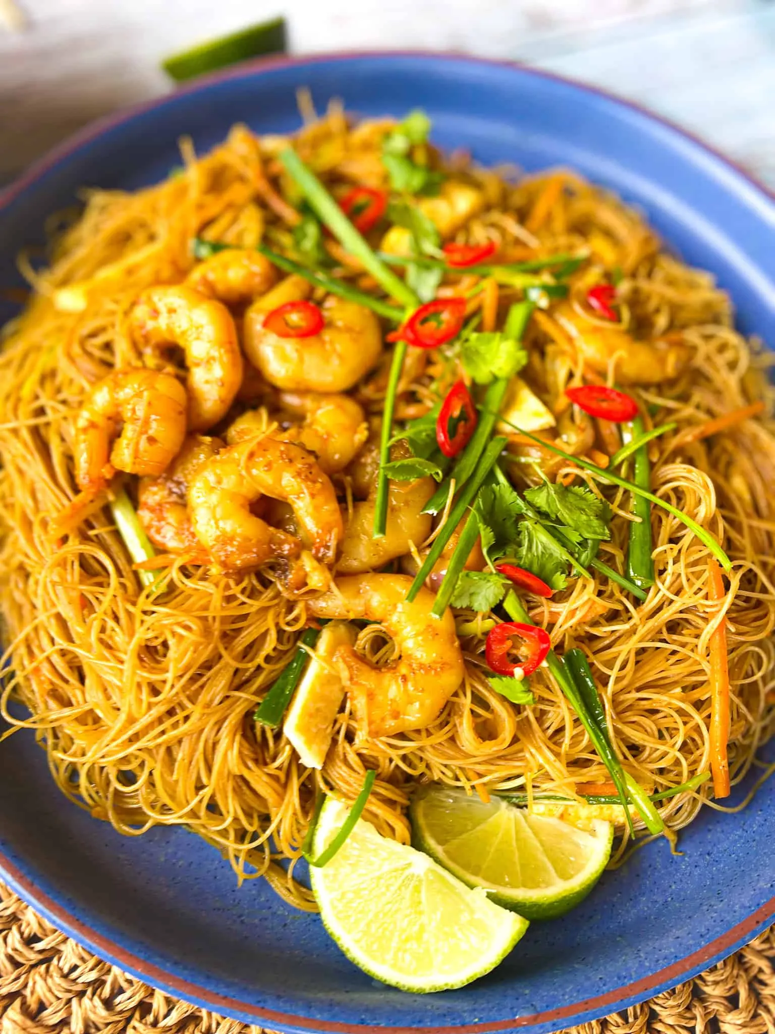mai fun noodles with shrimp