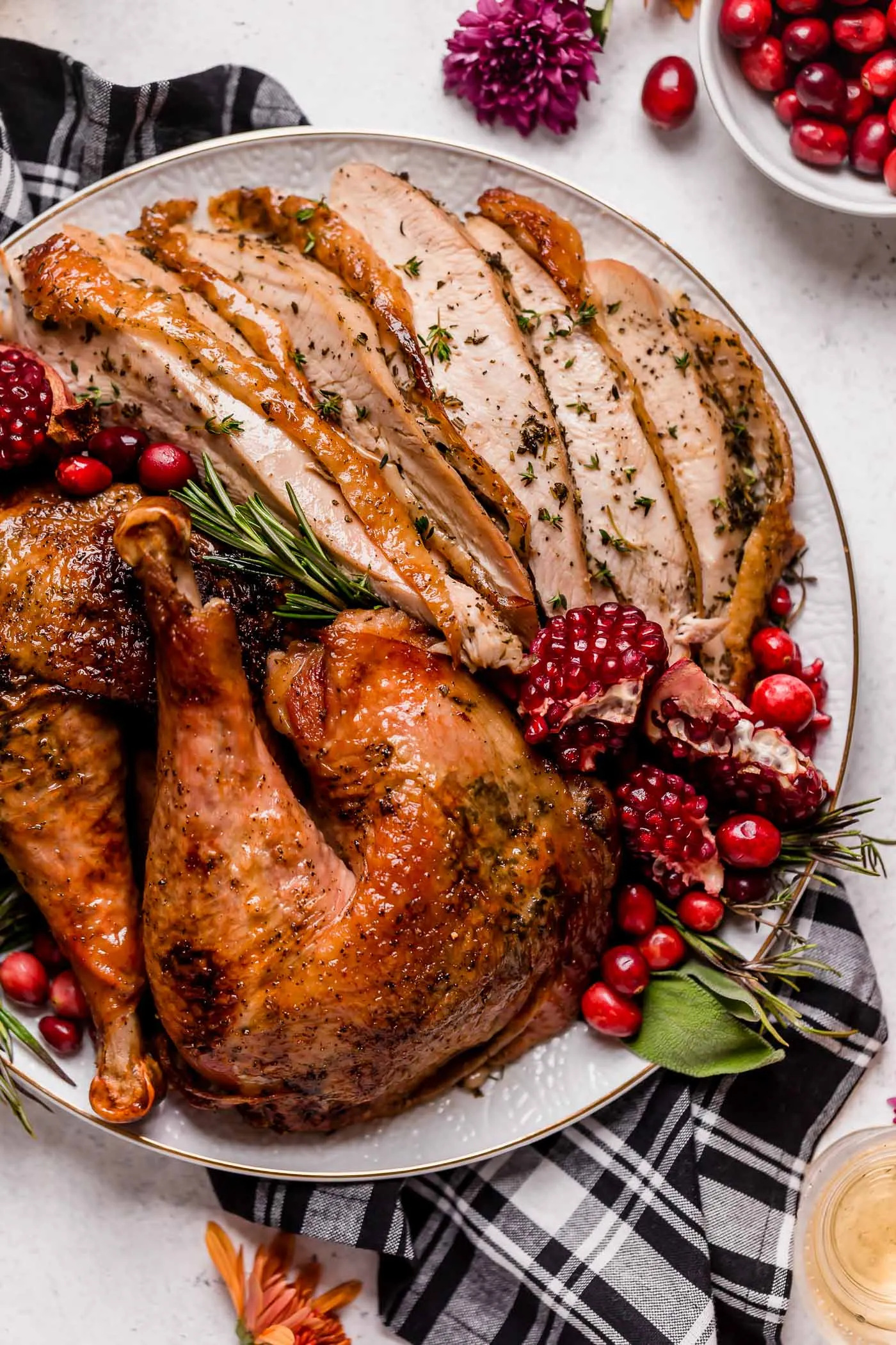 maple butter glazed spatchcock turkey