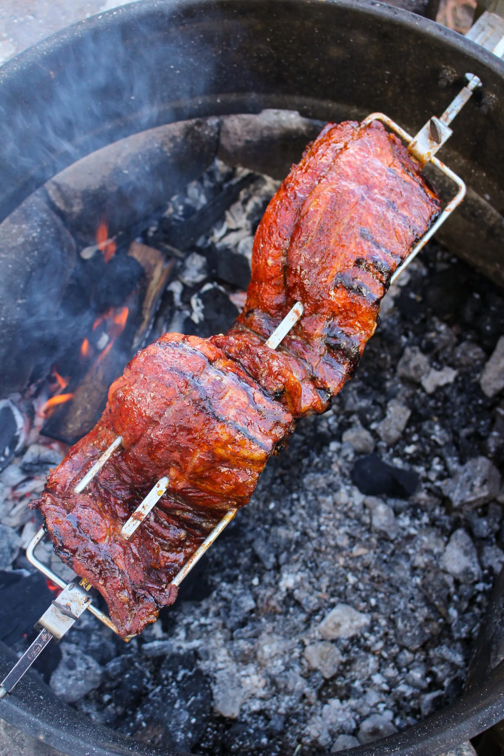maple gochujang rotisserie ribs