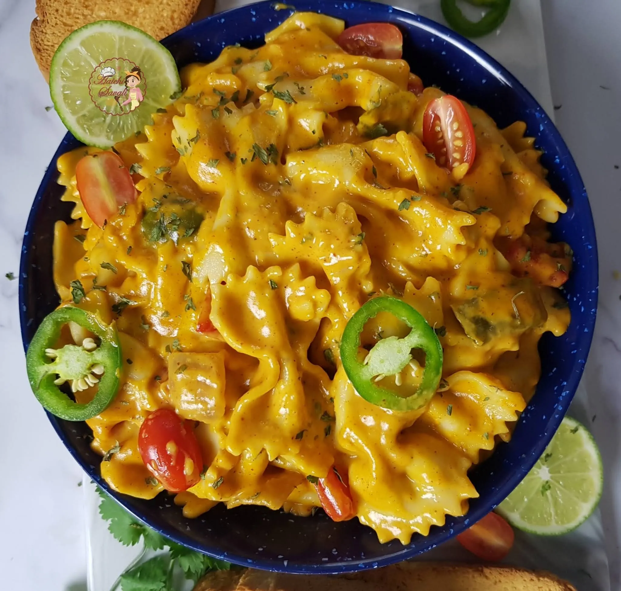 masala pasta in spiced tikka masala sauce
