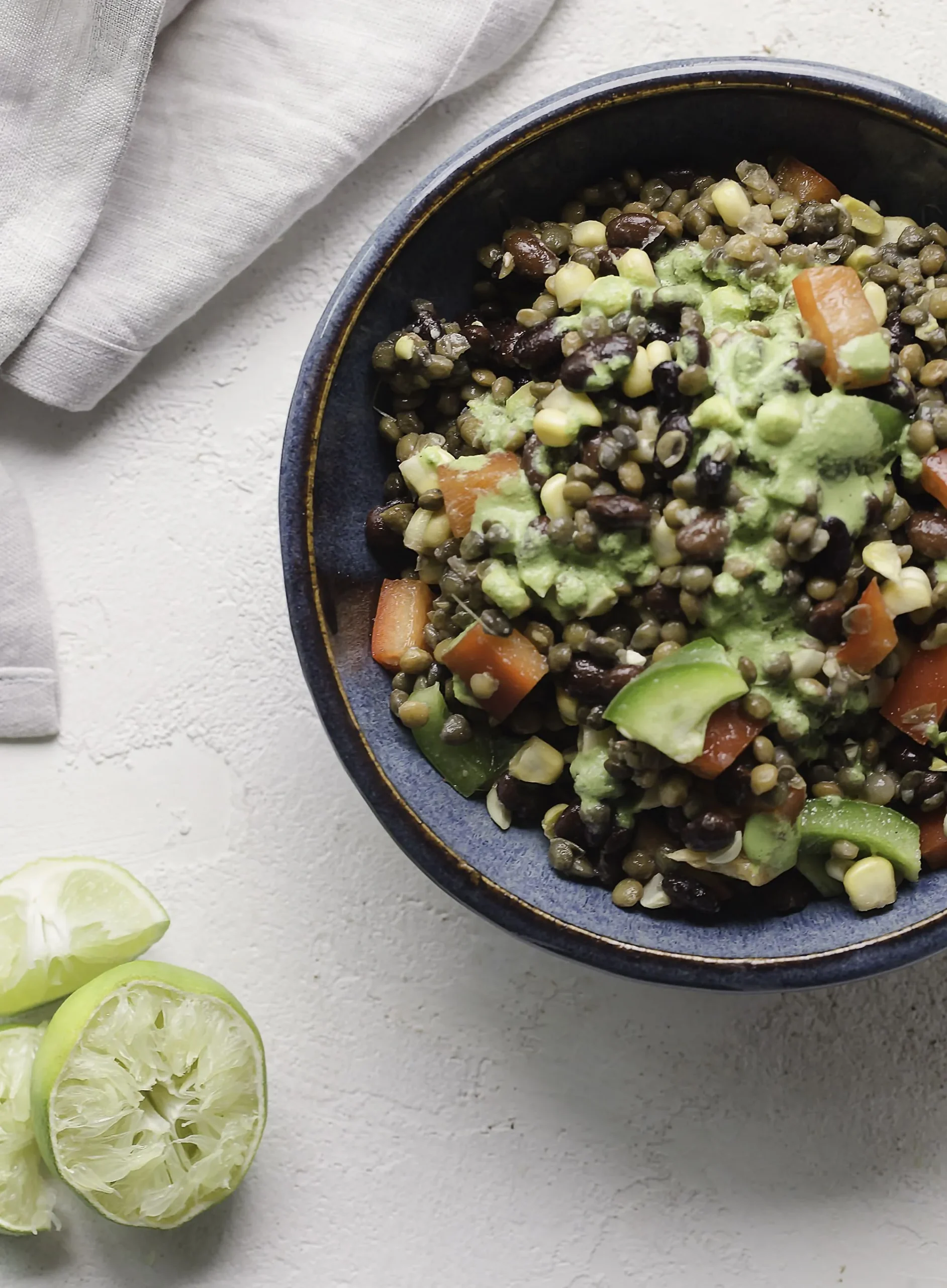 mexican style lentil detox salad