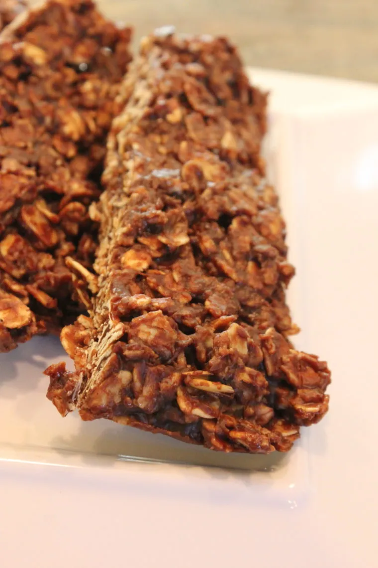 microwave chocolate peanut butter oat snack bars