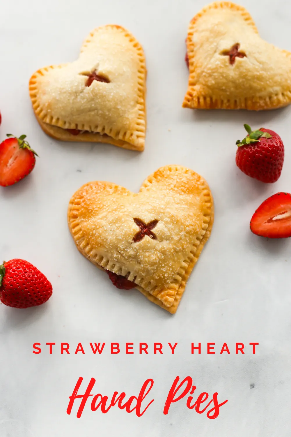 mini strawberry heart hand pies