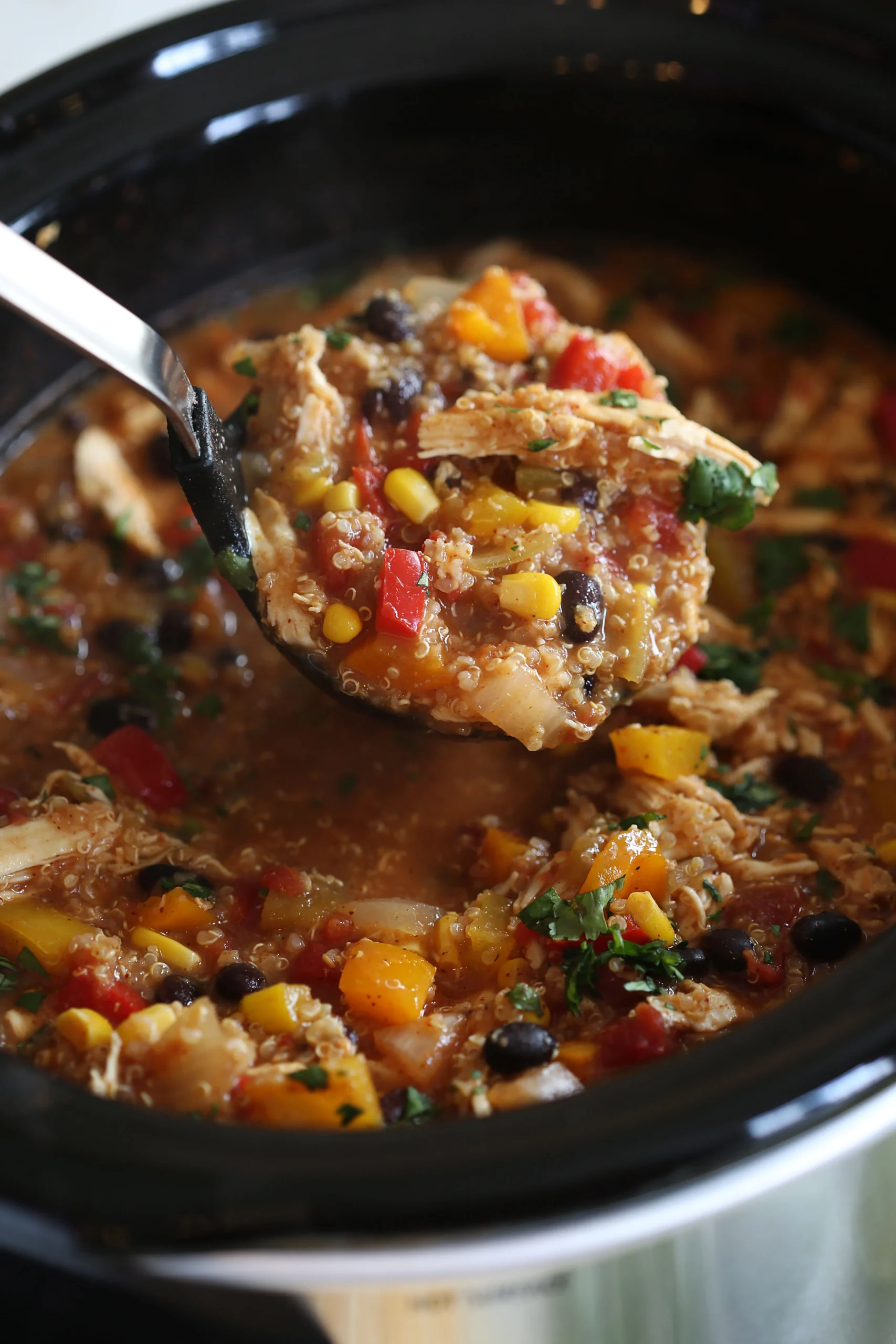 slow cooker chicken fajita quinoa soup