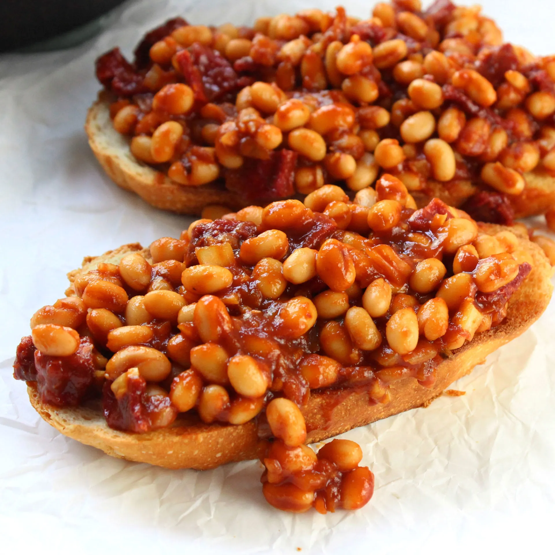 smoky vegan beans on toast