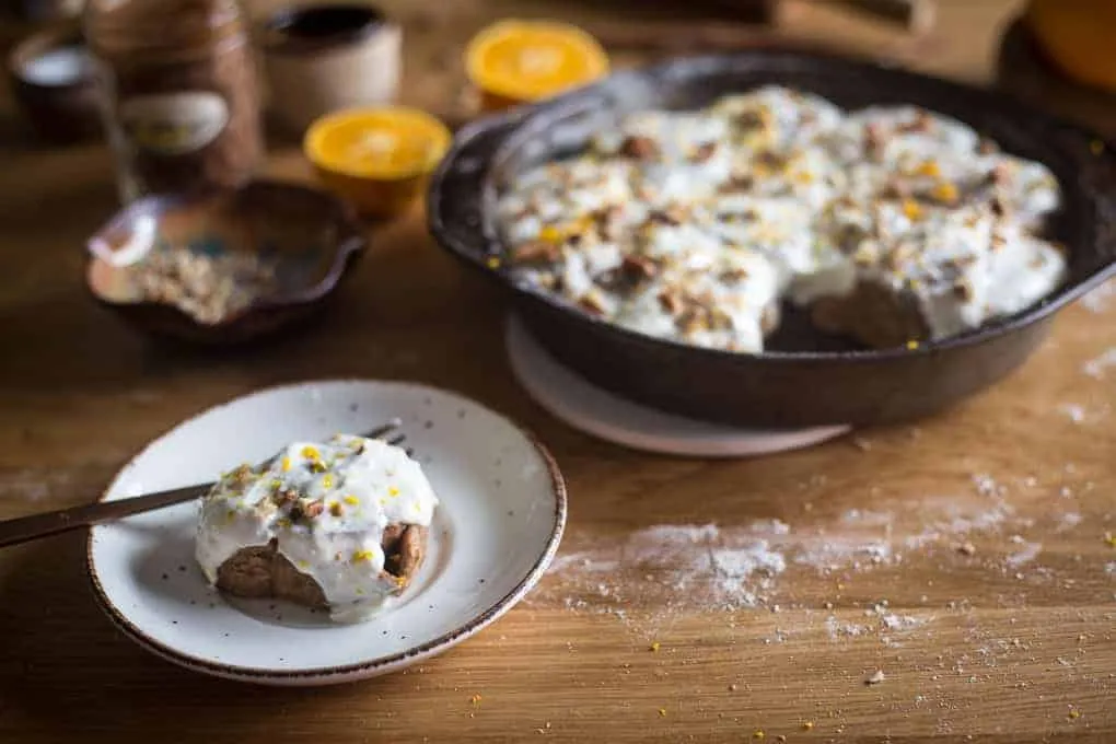 spelt orange pecan sugar free cinnamon buns