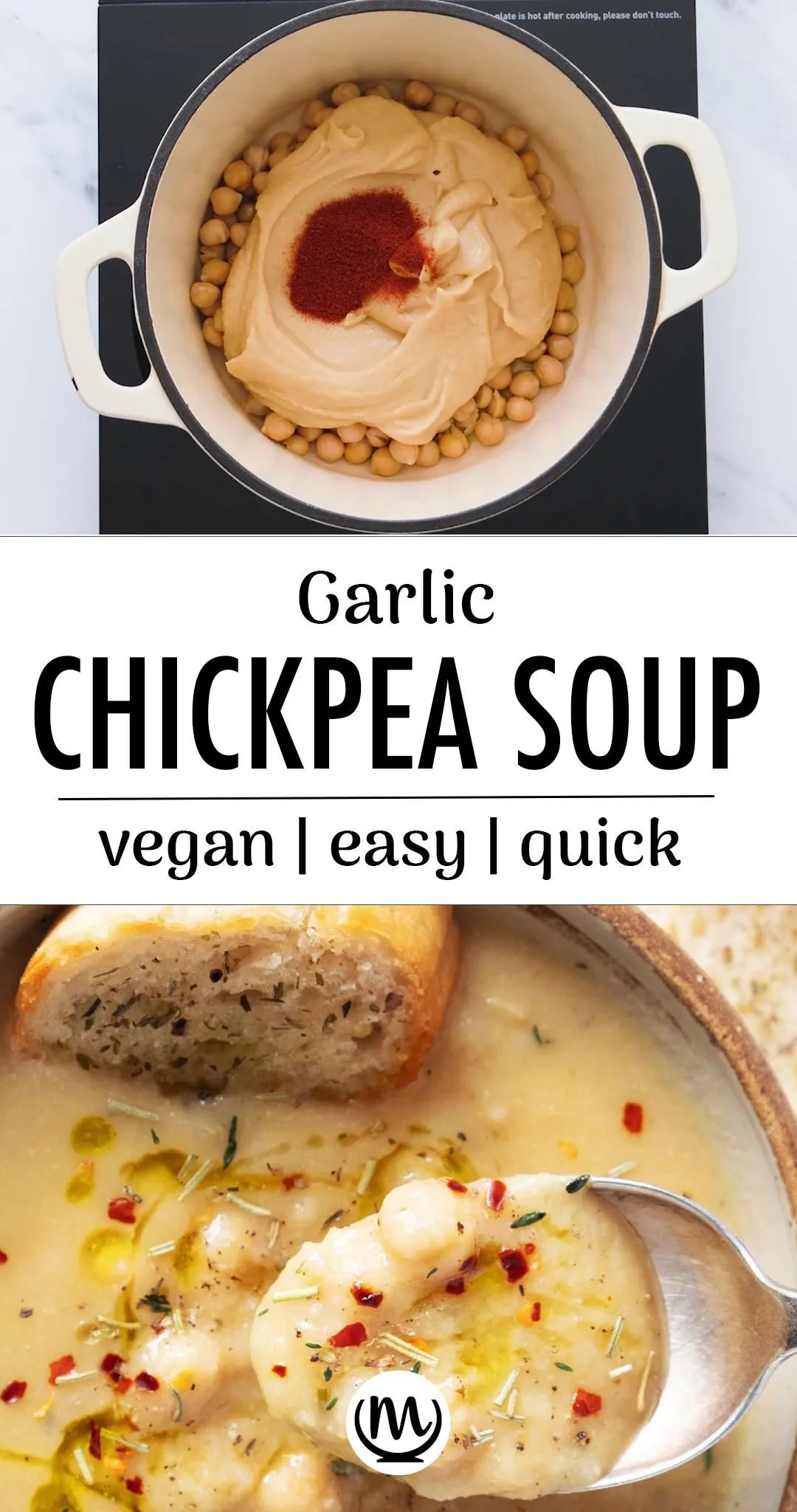 vegan garlic chickpea soup