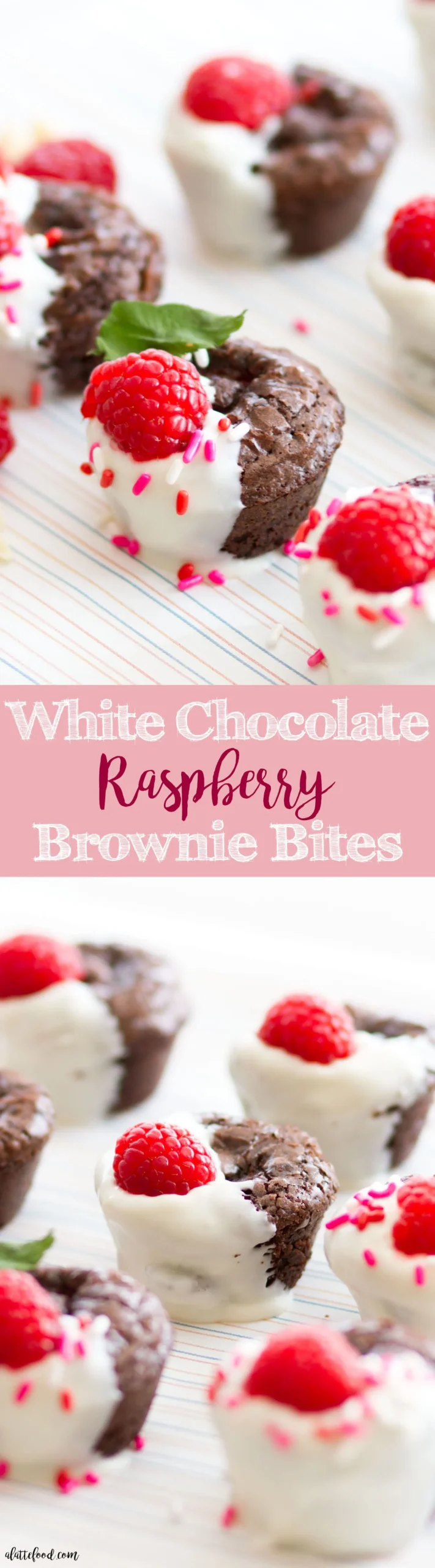 white chocolate raspberry brownie bites