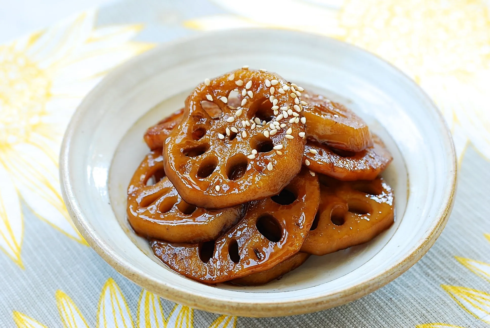 yeongeun jorim sweet soy braised lotus roots